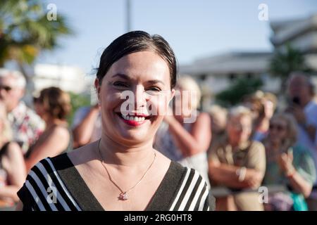 Cap d'Agde, France.25 juin 2023.Saïda Jawad assiste au festival les Hérault du Cinéma et de la télévision pour le 20ème anniversaire Banque D'Images