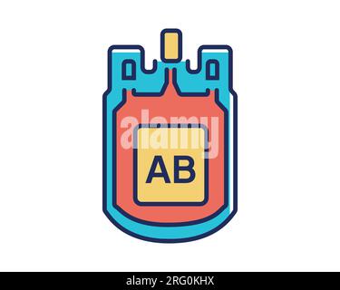 icône de poche de sang sur fond blanc, style de détail plat, illustration vectorielle Illustration de Vecteur