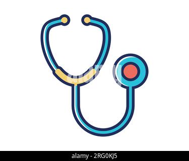 icône stéthoscope sur fond blanc, illustration vectorielle. design coloré. Illustration de Vecteur