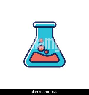 Icône de la ligne de remplissage du flacon. Chimie, laboratoire, science vecteur illustration de concept pour la conception. Illustration de Vecteur