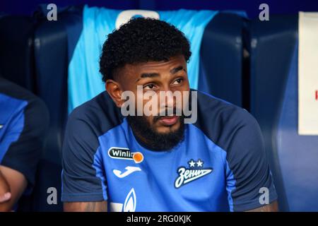 Saint-Pétersbourg, Russie. 06 août 2023. Marcus Wendel Valle da Silva, connu sous le nom de Wendel (8) de Zenit vu lors du match de football de Premier League russe entre le Zenit Saint-Pétersbourg et le Dynamo Moscou à Gazprom Arena. Zenit 2:3 Dynamo. Crédit : SOPA Images Limited/Alamy Live News Banque D'Images