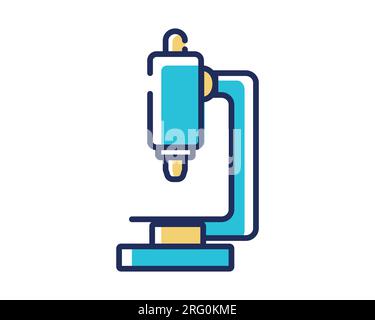icône de microscope sur fond blanc, style de ligne et de remplissage, illustration vectorielle Illustration de Vecteur