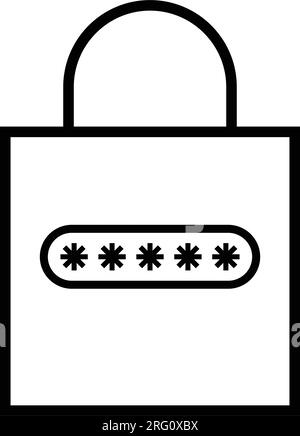 Vecteur de modèle de conception de ligne d'icône de mot de passe de cadenas isolé Illustration de Vecteur