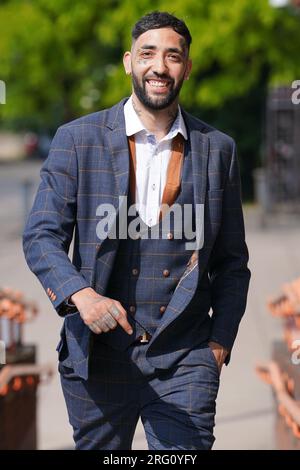 La photo du dossier datée du 19/06/23 de James White arrive à Willesden Magistrates' court, au nord-ouest de Londres, où il est accusé d'avoir affiché des écrits menaçants ou abusifs susceptibles de causer du harcèlement, de l'alarme ou de la détresse. Les supporters de football pourraient être bannis des matchs, y compris les Championnats d'Europe de l'année prochaine, s'ils se moquent de tragédies telles que la catastrophe de Hillsborough, le crash aérien de Munich, l'incendie de Bradford ou la mort d'Emiliano Sala dans un accident d'avion. Date de parution : lundi 7 août 2023. Banque D'Images