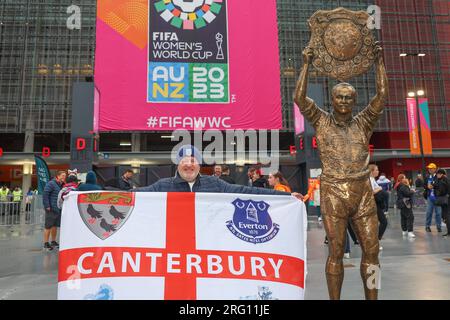 Brisbane, Australie. 07 août 2023. Les supporters de l'Angleterre arrivent avant le match de la coupe du monde féminine de la FIFA 2023 Angleterre femmes vs Nigeria femmes au Suncorp Stadium, Brisbane, Australie, le 7 août 2023 (photo de Patrick Hoelscher/News Images) à Brisbane, Australie le 8/7/2023. (Photo de Patrick Hoelscher/News Images/Sipa USA) crédit : SIPA USA/Alamy Live News Banque D'Images