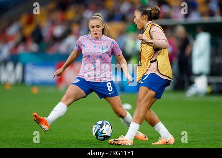 Brisbane, Australie. 07 août 2023. Brisbane, Australie, le 7 août 2023 : les joueuses d'Angleterre s'échauffent avant le match de football de la coupe du monde féminine FIFA 2023 Round of 16 entre l'Angleterre et le Nigeria au Brisbane Stadium de Brisbane, en Australie. (James Whitehead/SPP) crédit : SPP Sport Press photo. /Alamy Live News Banque D'Images