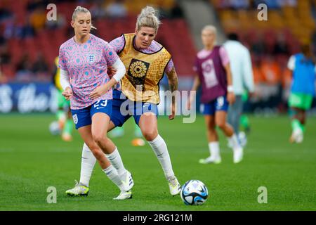 Brisbane, Australie. 07 août 2023. Brisbane, Australie, le 7 août 2023 : les joueuses d'Angleterre s'échauffent avant le match de football de la coupe du monde féminine FIFA 2023 Round of 16 entre l'Angleterre et le Nigeria au Brisbane Stadium de Brisbane, en Australie. (James Whitehead/SPP) crédit : SPP Sport Press photo. /Alamy Live News Banque D'Images