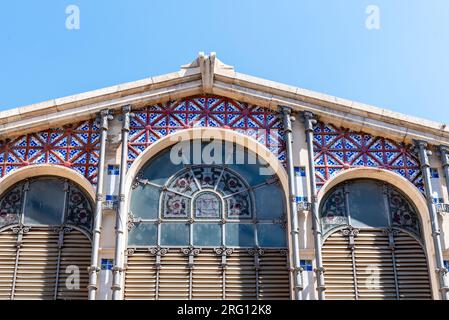 Valence, Espagne - 29 juillet 2023 : marché central de la ville de Valence. Vue extérieure Banque D'Images