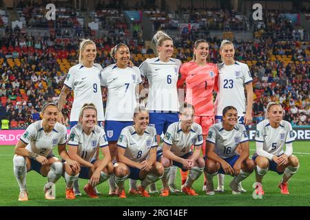 Brisbane, Australie. 07 août 2023. Les joueuses anglaises s'alignent lors du match de la coupe du monde féminine FIFA 2023 Angleterre femmes vs Nigeria femmes au Suncorp Stadium, Brisbane, Australie, le 7 août 2023 (photo de Patrick Hoelscher/News Images) à Brisbane, Australie le 8/7/2023. (Photo de Patrick Hoelscher/News Images/Sipa USA) crédit : SIPA USA/Alamy Live News Banque D'Images