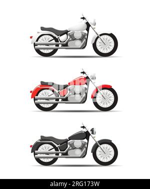 Image vectorielle Najuor d'une moto classique en différentes couleurs. Illustration de Vecteur