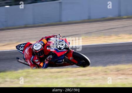 Suzuka, Japon, 6 août 2023. Xavi Vierge Zafra, d’Espagne, dans le Team HRC avec la Honda CBR1000RR-R Fireblade SP Category EWC de la 44e course d’endurance Coca-Cola Suzuka 8h 2023, à Suzuka, au Japon. Crédit : Ivica Glavas/Speed Media/Alamy Live News Banque D'Images