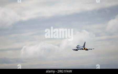 Keflavik, Île. 03 août 2023. Lancement d'un avion de chasse polyvalent Eurofighter de la Luftwaffe/Bundeswehr. Enregistré dans le cadre de l'exercice Rapid Viking 2023 en Islande. Keflavik, 08/03/2023. Crédit : dpa/Alamy Live News Banque D'Images