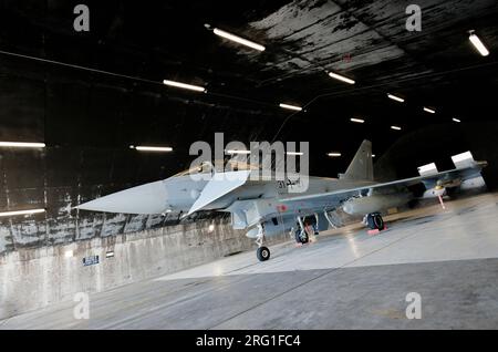 Keflavik, Île. 03 août 2023. Un avion de combat multirôle Eurofighter de la Luftwaffe/Bundeswehr, photographié dans le cadre de l'exercice Rapid Viking 2023 en Islande. Keflavik, 08/03/2023. Crédit : dpa/Alamy Live News Banque D'Images