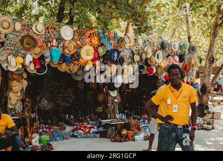 Marché de la paille en Haïti Banque D'Images