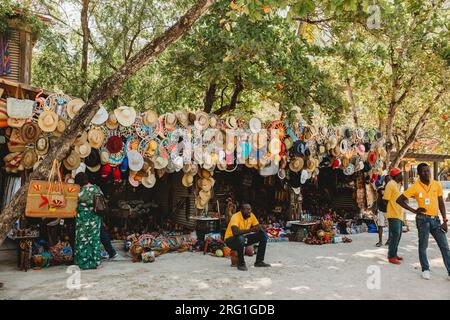 Marché de la paille en Haïti Banque D'Images