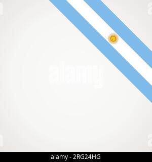 Drapeau ruban incliné d'angle de l'Argentine pour une aera en haut à droite d'une page. Illustration de Vecteur