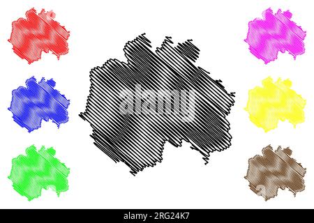 Quartier non métropolitain de Stafford, quartier (Royaume-Uni de Grande-Bretagne et d'Irlande du Nord, comté cérémonial Staffordshire ou Staffs, Angleterre) Illustration de Vecteur