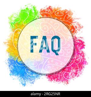 FAQ - Foire aux questions Colorful Spatter Abstract Doodle Element Text Banque D'Images