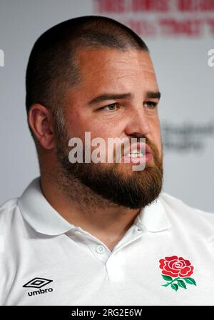 L'entraîneur de Scrum de l'Angleterre Tom Harrison lors d'une annonce d'équipe pour la coupe du monde de rugby 2023 au Twickenham Stadium, Londres. Date de la photo : lundi 7 août 2023. Banque D'Images