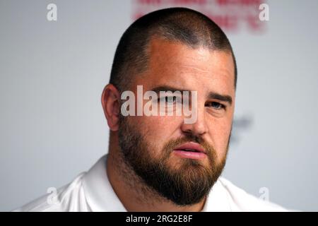 L'entraîneur de Scrum de l'Angleterre Tom Harrison lors d'une annonce d'équipe pour la coupe du monde de rugby 2023 au Twickenham Stadium, Londres. Date de la photo : lundi 7 août 2023. Banque D'Images