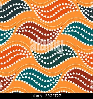 Motif sans couture vecteur Ankara de cire africaine, tissu d'impression Java ou conception textile avec motif géométrique Illustration de Vecteur