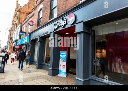 Wendy's à Lincoln City, Lincolnshire, Royaume-Uni, Angleterre, restauration rapide, Wendy's burgers, Wendy's fast food, American Burger chain, Wendy's Lincoln, Wendy's, Banque D'Images