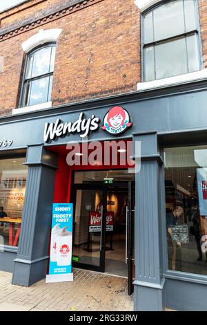 Wendy's à Lincoln City, Lincolnshire, Royaume-Uni, Angleterre, restauration rapide, Wendy's burgers, Wendy's fast food, American Burger chain, Wendy's Lincoln, Wendy's, Banque D'Images