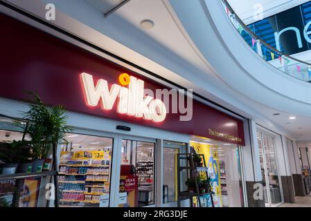 Magasin Wilko dans le centre commercial Victoria à Southend on Sea, Essex, Royaume-Uni. Vitrine de magasin de la chaîne de vente au détail Banque D'Images