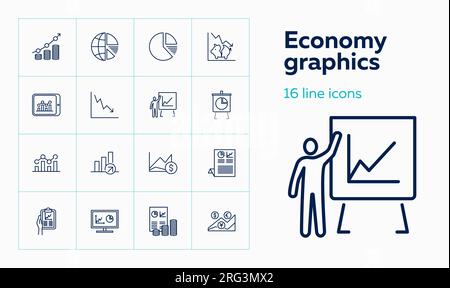 Icônes graphiques économiques Illustration de Vecteur