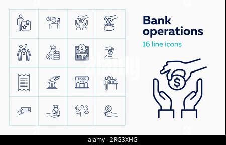 Icônes des opérations bancaires Illustration de Vecteur