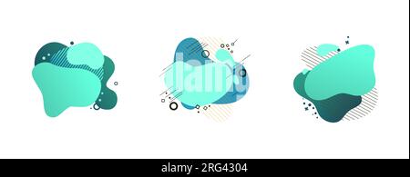 Ensemble d'éléments abstraits liquides. Cyan, bleu, vert Illustration de Vecteur