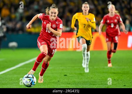 Sydney, Nouvelle-Galles du Sud, Australie, Janni Thomsen (19 Danemark) coupe du monde féminine de la FIFA 2023 Round 16 Match Australie - Danemark au Stadium Australia (Accor Stadium) 7 août 2023, Sydney, Australie. (Keith McInnes/SPP) crédit : SPP Sport Press photo. /Alamy Live News Banque D'Images