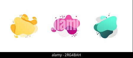 Ensemble de blobs colorés abstraits. Jaune, cyan, rose Illustration de Vecteur