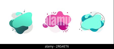 Ensemble de formes géométriques abstraites liquides. Cyan, vert, rose Illustration de Vecteur