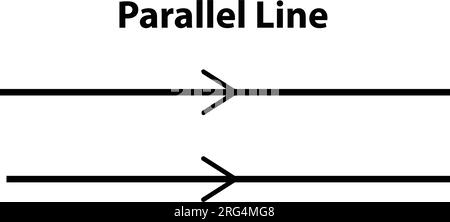 Illustration vectorielle de ligne parallèle sur un fond blanc. Idéal pour l'enseignement des mathématiques Illustration de Vecteur
