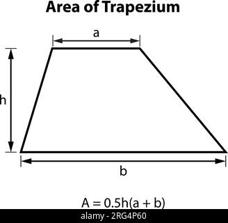 Formule de surface trapézoïdale. Formes géométriques. Isolé sur fond blanc Vector illustration. Illustration de Vecteur