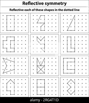 Exercice pratique : tracez un cube isométrique sur chacune de ces formes en utilisant les lignes pointillées sur une grille de points. Dessin au trait sur une feuille de mathématiques scolaire Illustration de Vecteur