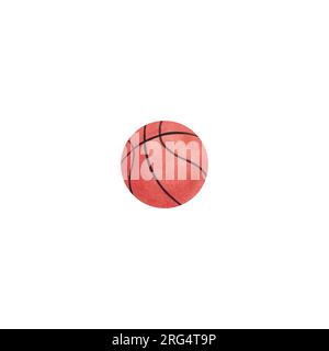 Ballon de basket-ball. Illustration aquarelle sur un fond isolé. Équipement de sport. Jeux en plein air Banque D'Images