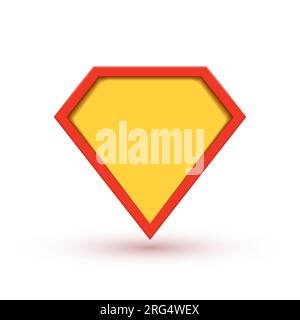 Logo de badge vectoriel de super-héros. Icône de l'homme de bouclier de super héros symbole de puissance Illustration de Vecteur
