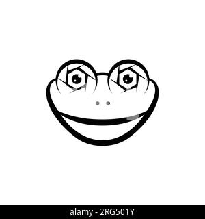 Objectif logo Frog Camera Photography Icon. Tête de grenouille avec caméra d'espionnage dans l'œil. Le grand œil de grenouille peut tout voir arround avec tir parfait Illustration de Vecteur