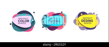 Ensemble de formes abstraites. Violet, jaune, rose Illustration de Vecteur