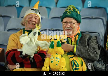 7 août 2023 ; Stadium Australia, Sydney, NSW, Australie : FIFA Womens World Cup Round of 16 football, Australie contre Danemark ; supporters de l'Australie Banque D'Images