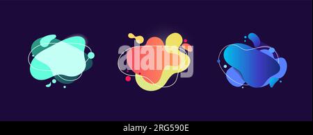 Jeu d'éclaboussures abstraites. Rouge, jaune, cyan Illustration de Vecteur