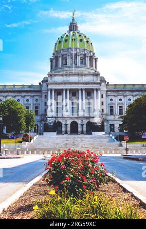L'incroyable Capitole de l'État de Pennsylvanie à Harrisburg. Banque D'Images