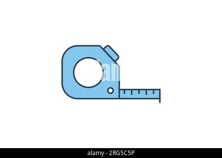 Icône de mètre ruban. Icône liée à la mesure, la construction, l'amélioration de l'habitat, les applications, les interfaces utilisateur. style d'icône de ligne plate. Vecteur simple des Illustration de Vecteur