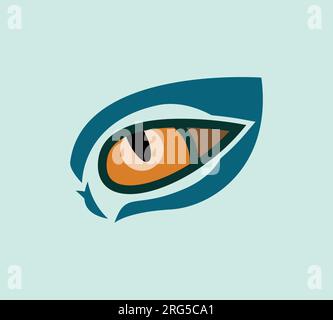 logo œil avec référence œil de chat. Illustration de Vecteur