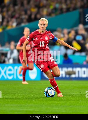 Sydney, Australie. Le 7 août 2023, Pernille Harder du Danemark lors de la manche de la coupe du monde féminine de la FIFA 2023 de 16 au Stadium Australia à Sydney, Australie (Kleber Osorio) crédit : Kleber Osorio / Alamy Live News Banque D'Images