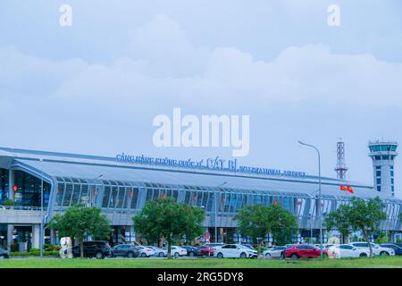 Vue extérieure de l'aéroport Cat Bi dans la ville de Hai Phong, Viet Nam. 26 juillet 2023. Banque D'Images