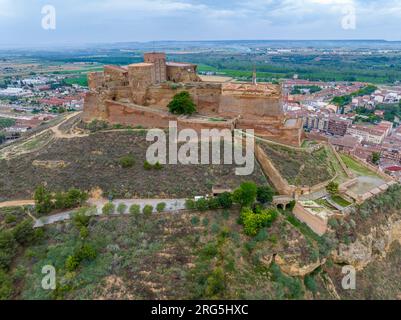 Château forteresse de Monzón Huesca d'origine musulmane, ordre du Temple, situation stratégique de conquête difficile de l'intérêt guerrier dans toutes les guerres Banque D'Images