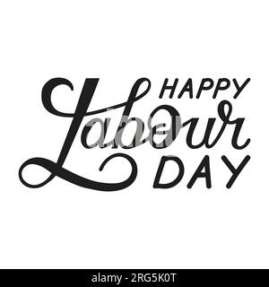 Inscription manuscrite bonne fête du travail. Modèle de carte célébration de la fête du travail. Illustration de Vecteur
